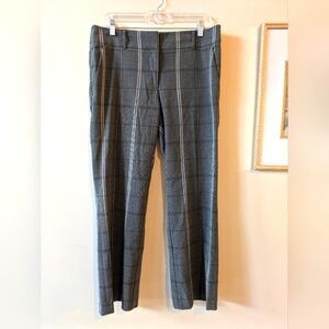 LOFT Black and Gray Dress Pants with Classic Windowpane Design, Sz. 6